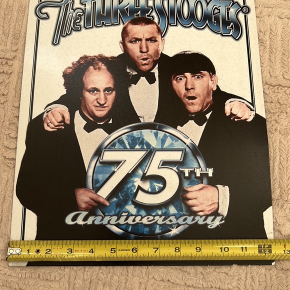 THE THREE STOOGES 75TH ANNIVERSARY METAL SIGN - Picture 12 of 16